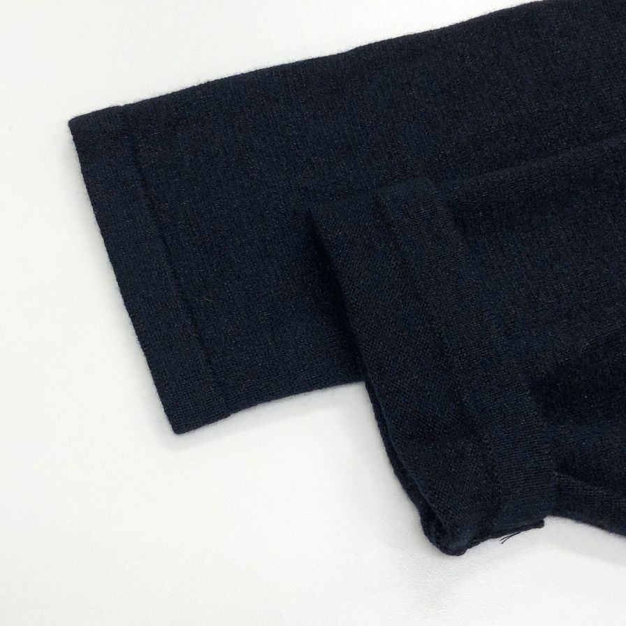 極美品◆コモリ ロングスリーブニット ポートネック ウール和紙 ネイビー メンズ サイズ3 R01-06007 COMOLI 【AFB18】