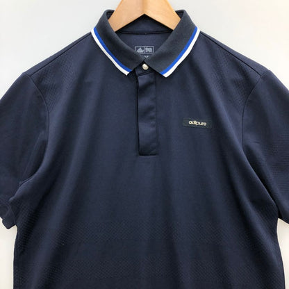 中古◆アディダス ゴルフ ポロシャツ ポリエステル ワンポイント シャツ ネイビー メンズ サイズL adidas GOLF adipure 【AFB18】