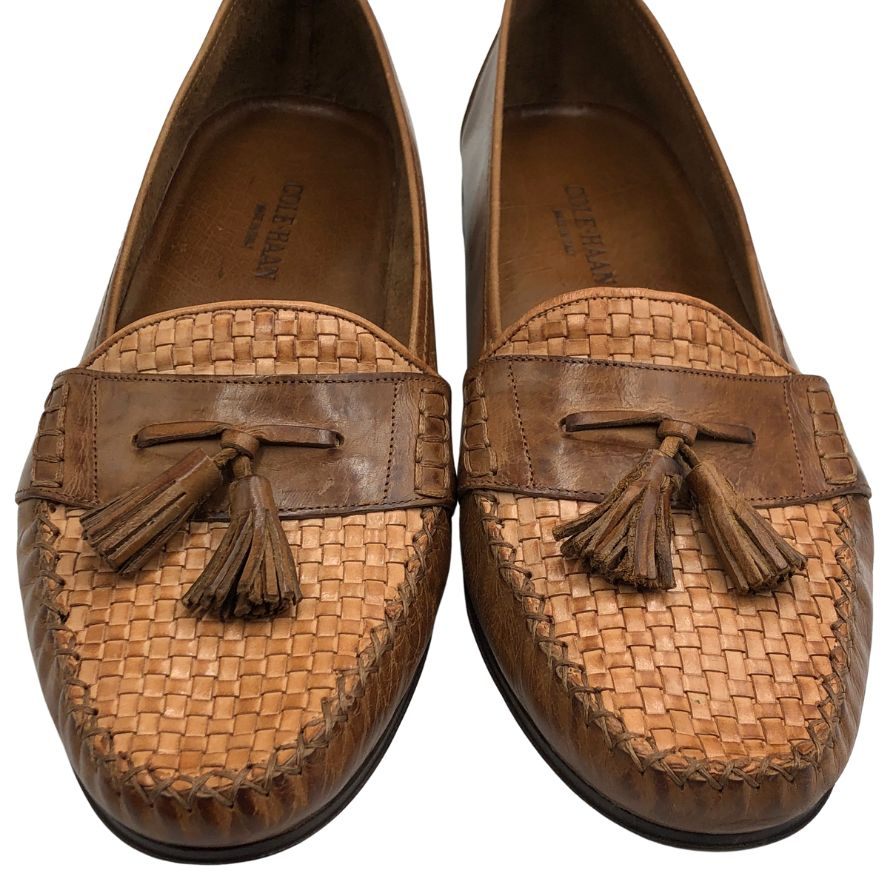 コールハーン ローファー ビット 編み込み レザー ブラウン サイズ10 COLE HAAN 約28.0cm【AFD9】
