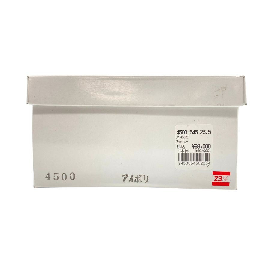 新宿屋 レザースサンダル レザー×パイソン 4500-545 23.5cm レディース アイボリー shinjukuya 約23.5cm【7-7】