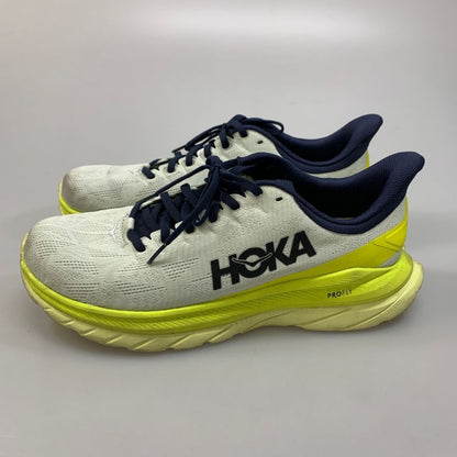 ホカオネオネ ローカットスニーカー bondi 7 wide ホワイト×イエロー メンズ 28㎝ F27220K HOKA ONE ONE 約28.0cm【AFC41】