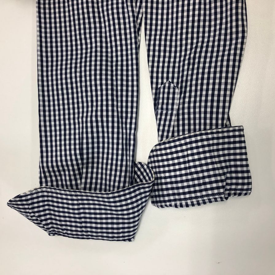 極美品◆スーツカンパニー ギンガムチェックシャツ 長袖 スリムフィット コットン ブルー系 サイズ39/82 THE SUIT COMPANY 【AFB43】