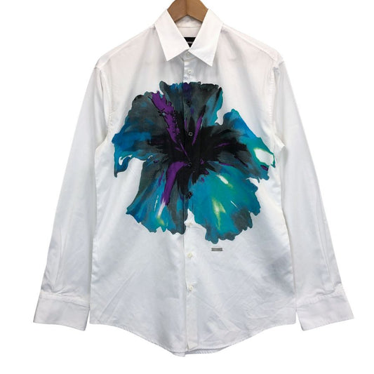 美品◆ディースクエアード 23SS ロングスリーブシャツ 花柄 グラフィック メンズ サイズ42 DSQUARED2 【AFB41】