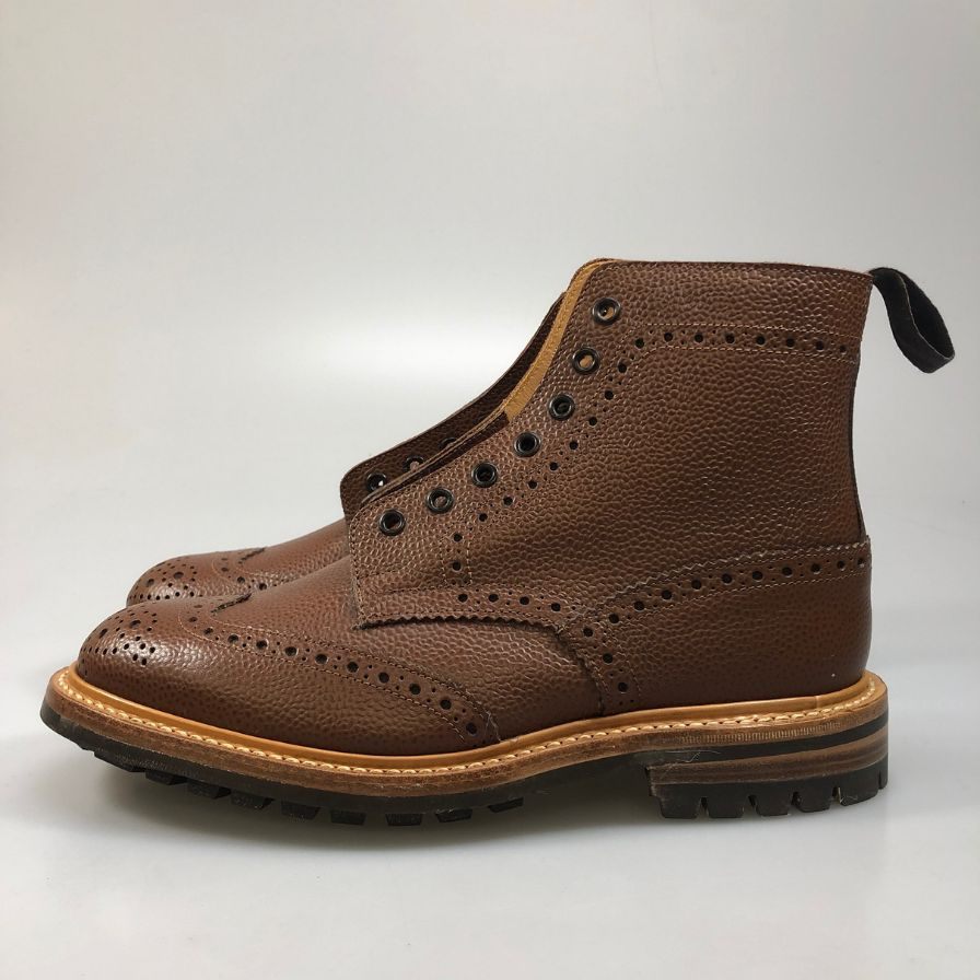 トリッカーズ ストウ カントリーブーツ ウイングチップ 947979 W5634 ブラウン UK7ハーフ Tricker’ｓ ブーツ 約26.0cm【LA】【中古】