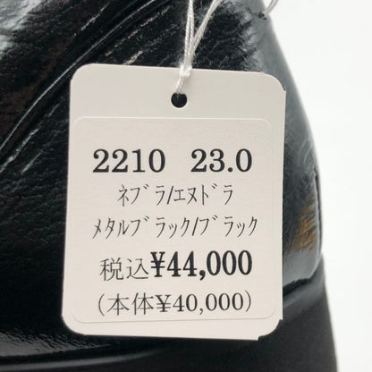 ジュンジュンバイ新宿屋 スニーカー 2210 レザー メタル ブラック ネブラ エヌドラ 切替 レディース サイズ23 Jun.Jun by shinjukuya 約23.0cm【7-18】