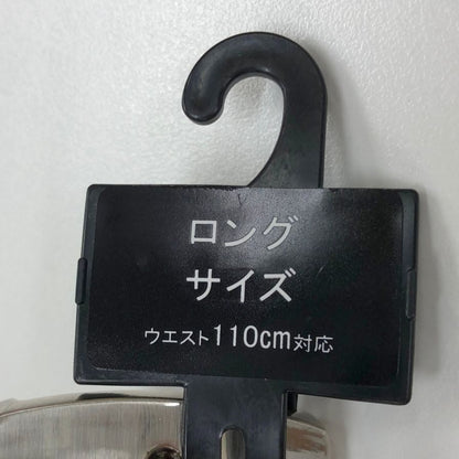 ノーブランド カジュアルベルト ブラウン サイズ110㎝ ロングサイズ メンズ 牛革風 シンプルバックル