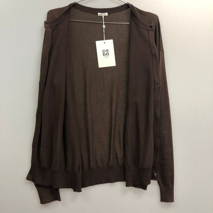極美品◆キャッシュ＆バルバ カーディガン SEISW003 シーアイランドコットン ブラウン サイズ2 メンズ  cash & barba 【AFB27】