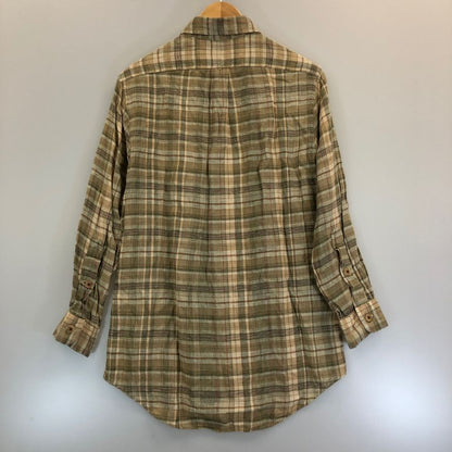 極美品◆ポロ ラルフローレン リネンシャツ 長袖 チェック ブラウン系  サイズS  Polo Ralph Lauren 【AFB10】