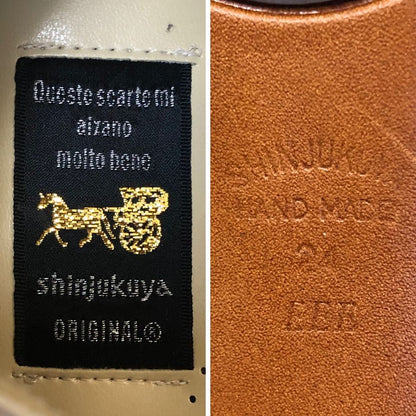 新宿屋 レザーパンプス オーストリッチ 4620-085 ピンク×ベージュ 24cm レディース shinjukuya 約24.0cm【7F1】