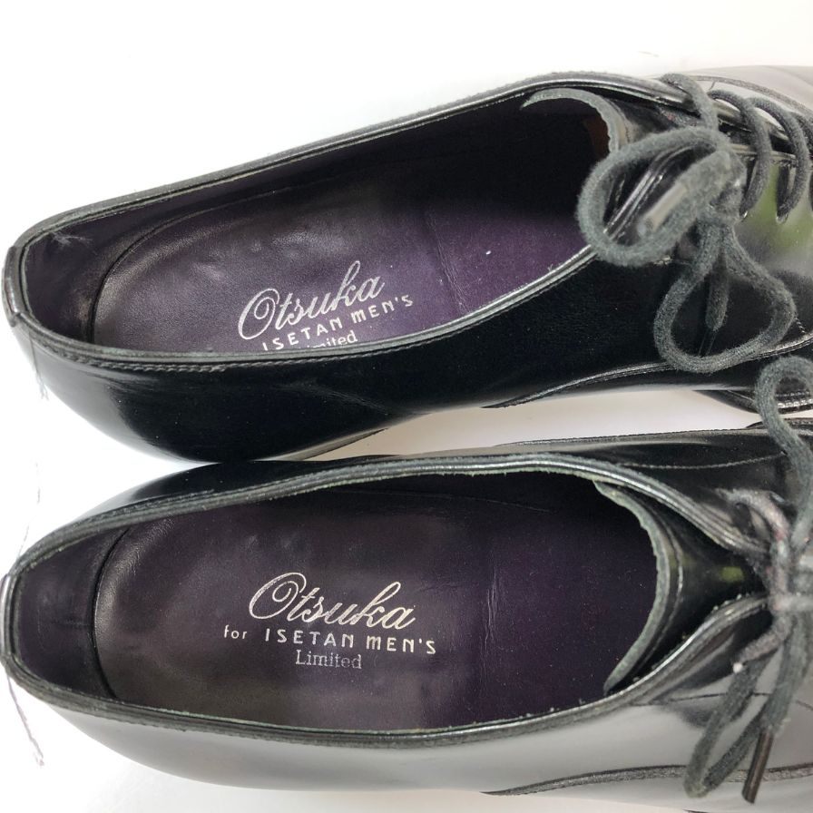 大塚製靴 for ISETAN MEN'S Limited レザーシューズ ストレートチップ メンズ ブラック サイズ25.5 Otsuka 約25.5cm【AFC52】