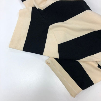 極美品◆グッチ ポロシャツ 645251 XJC6F コットン ボーダー柄 メンズ ベージュ×ブラック サイズS GUCCI 【AFB25】