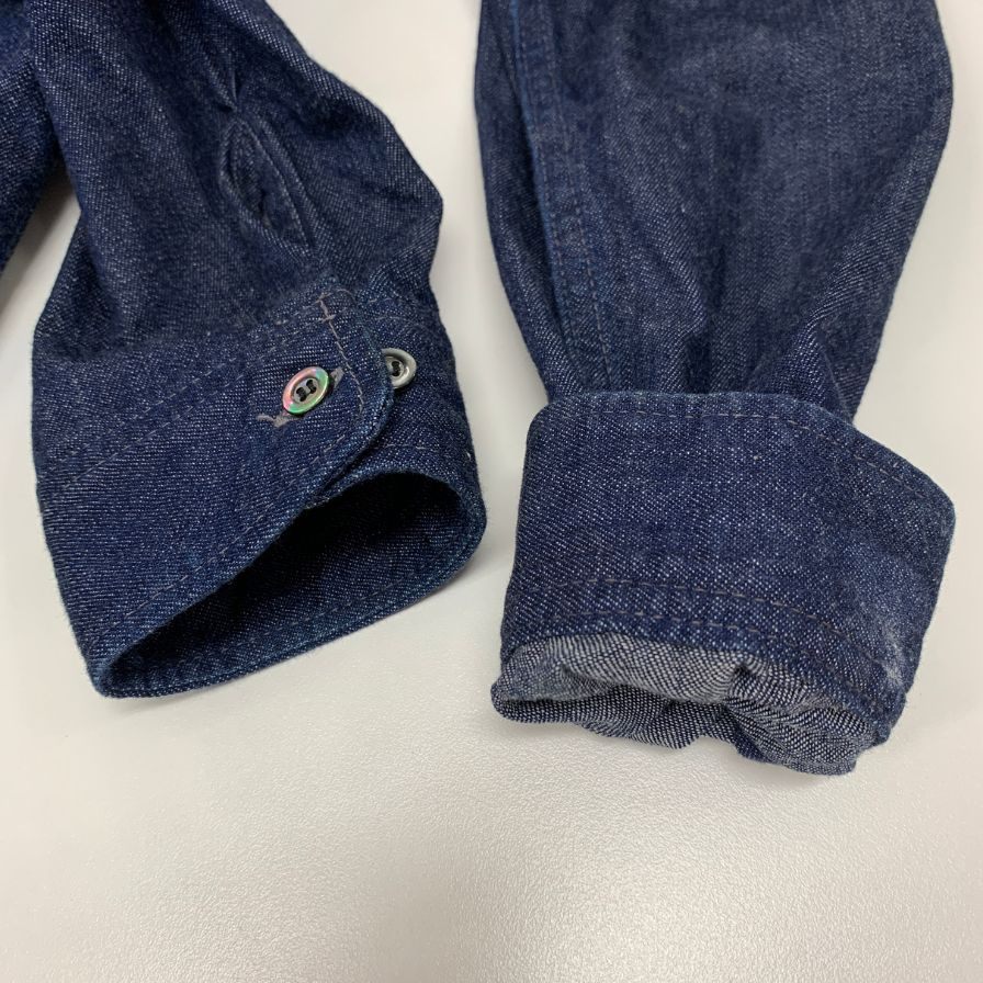 中古◆エル カネック デニムシャツ 日本製 メンズ インディゴ サイズM EL Canek 【AFB34】