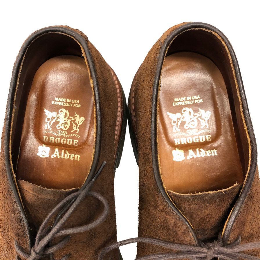 オールデン D8628 レザーシューズ Uチップ スエード メンズ サイズ８ ブラウン ALDEN ビジネスシューズ 約26.0cm【LA】【中古】