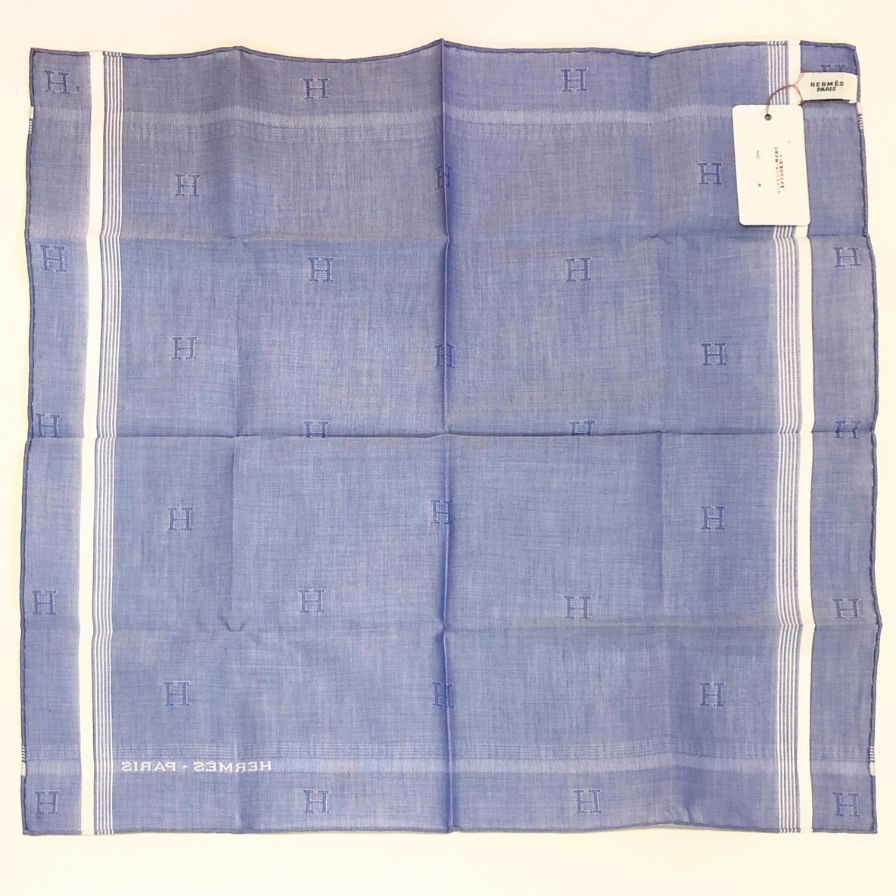 エルメス ハンカチ コットン100% ブルー系 レディース HERMES
