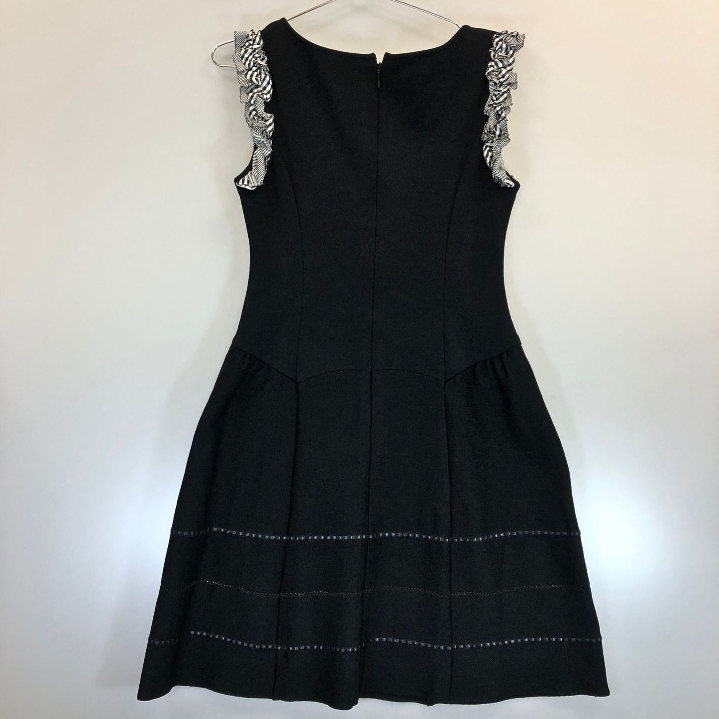 美品◆ルネ ワンピース ノースリーブ フリル 6332370 ブラック レディース サイズ38 Rene 【AFB5】