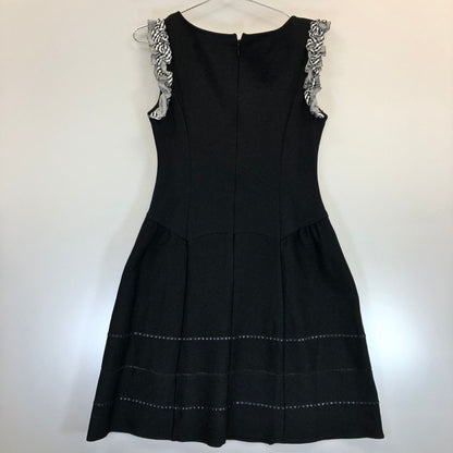 美品◆ルネ ワンピース ノースリーブ フリル 6332370 ブラック レディース サイズ38 Rene 【AFB5】