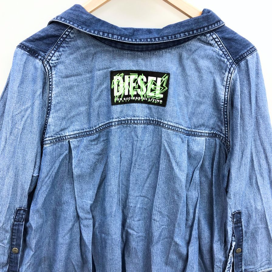 極美品◆ディーゼル デニムシャツ チュニック丈 レディース サイズXXS DIESEL 【AFB14】