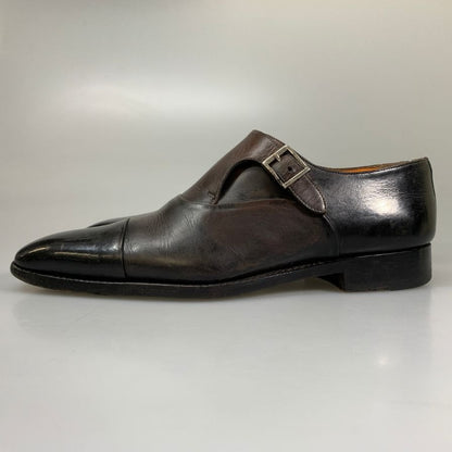 サントーニ レザーシューズ 6371 シングルモンク サイドストラップ キャップトゥ メンズ ブラウン系 サイズUK5 Santoni 約24.0cm【AFC45】