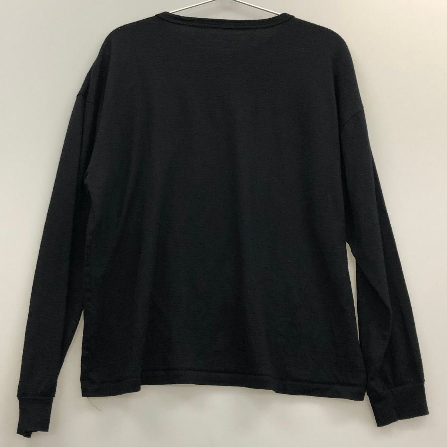 中古◆シンヤ ロングスリーブ カットソー 日本製 ウール100% メンズ サイズ3 ブラック SHINYA 【AFB19】