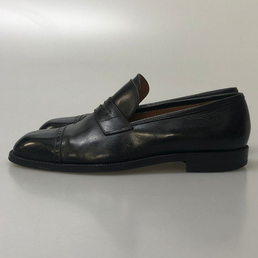 サルバトーレ フェラガモ スリッポン キャップトゥ ブラック サイズ26R メンズ Salvatore Ferragamo 約26.0cm【AFC28】