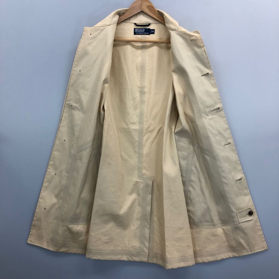 中古◆ポロラルフローレン バルカラーコート 90年代 オールド ベージュ メンズ サイズM Polo Ralph Lauren 【AFA15】