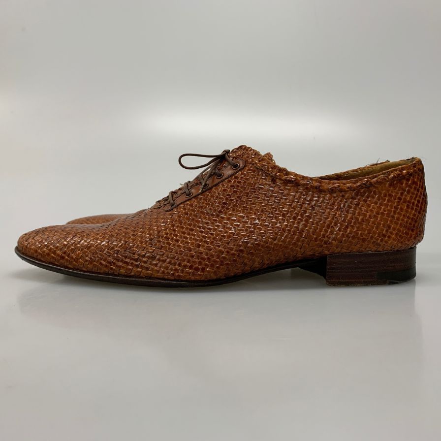 ア テストーニ レザーシューズ レザー編み上げ 11550 メンズ ブラウン サイズ8.5 a.testoni 約26.5cm【AFD7】