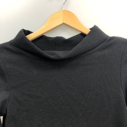 美品◆フォクシ―ニューヨーク ニット 37123 オフタートルネック ウール 肩パッド付 ブラック サイズ38 FOXEY NEWYORK 【AFB10】