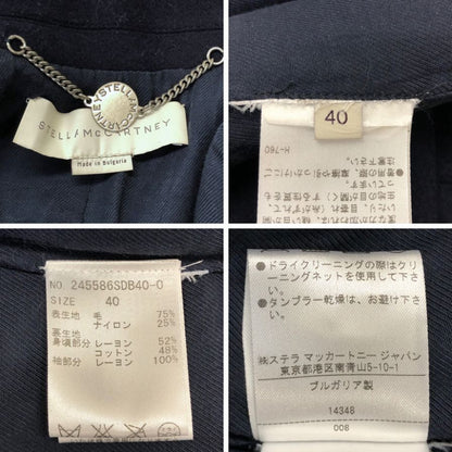 美品◆ステラマッカートニー ミドルコート 1B ウール ネイビー レディース サイズ40 STELLA McCARTNEY 【AFA8】