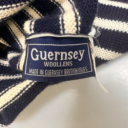 美品◆ガンジーウーレンズ ロングスリーブニット ウール イングランド製 サイズ38 GUERNSEY WOOLENS 【AFB2】