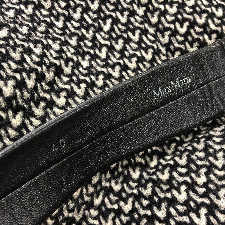 美品◆マックスマーラ チェスターコート ウール ツイード ヘリンボーン ロング丈 グレー レディース サイズ40 MaxMara 【AFA5】