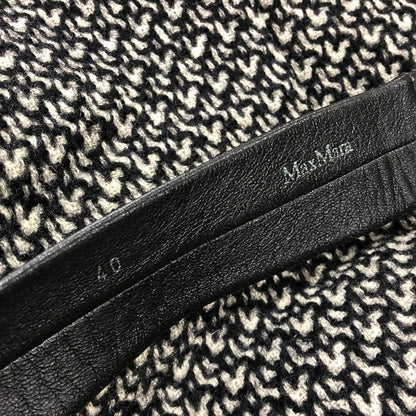 美品◆マックスマーラ チェスターコート ウール ツイード ヘリンボーン ロング丈 グレー レディース サイズ40 MaxMara 【AFA5】