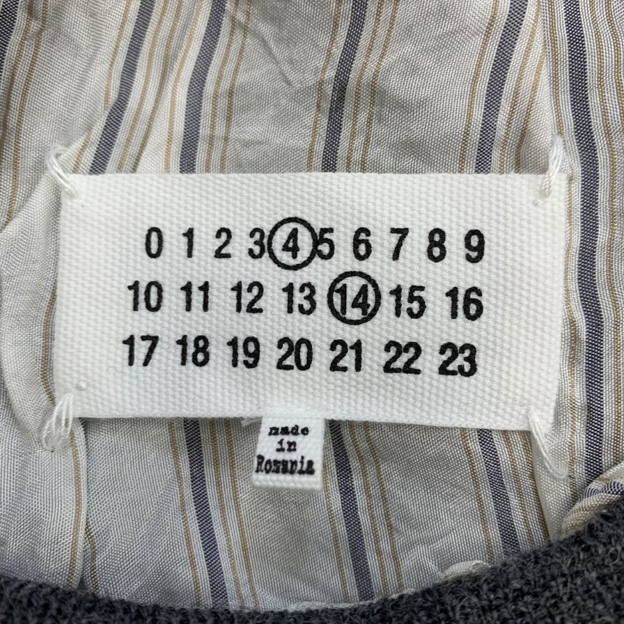 中古◆メゾン マルジェラ 22AW クルーネックニット ダメージ加工 グレー メンズ サイズM SI1HA0005 Maison Margiela 【AFB5】