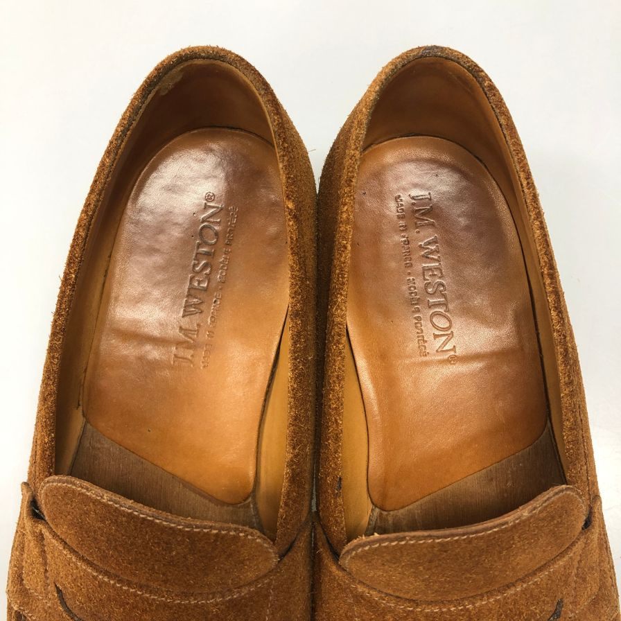 ジェイエムウエストン 180シグニチャー ローファー スエード ブラウン UK6D J.M.WESTON 約24.5cm【AFC31】