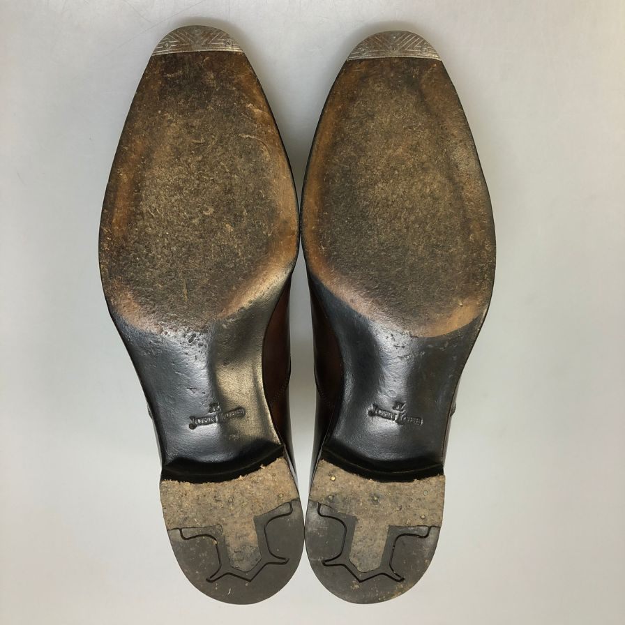 ジョンロブ フィリップII パンチドキャップトゥ カーフ ブラウン UK6.5 JOHN LOBB ビジネスシューズ 約25.5cm【LA】【中古】