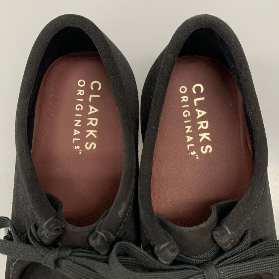 クラークス デッキシューズ ワラビー  スエード クレープソール メンズ ブラック サイズ25cm CLARKS 約25.0cm【AFC29】