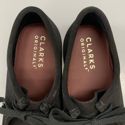 クラークス デッキシューズ ワラビー  スエード クレープソール メンズ ブラック サイズ25cm CLARKS 約25.0cm【AFC29】