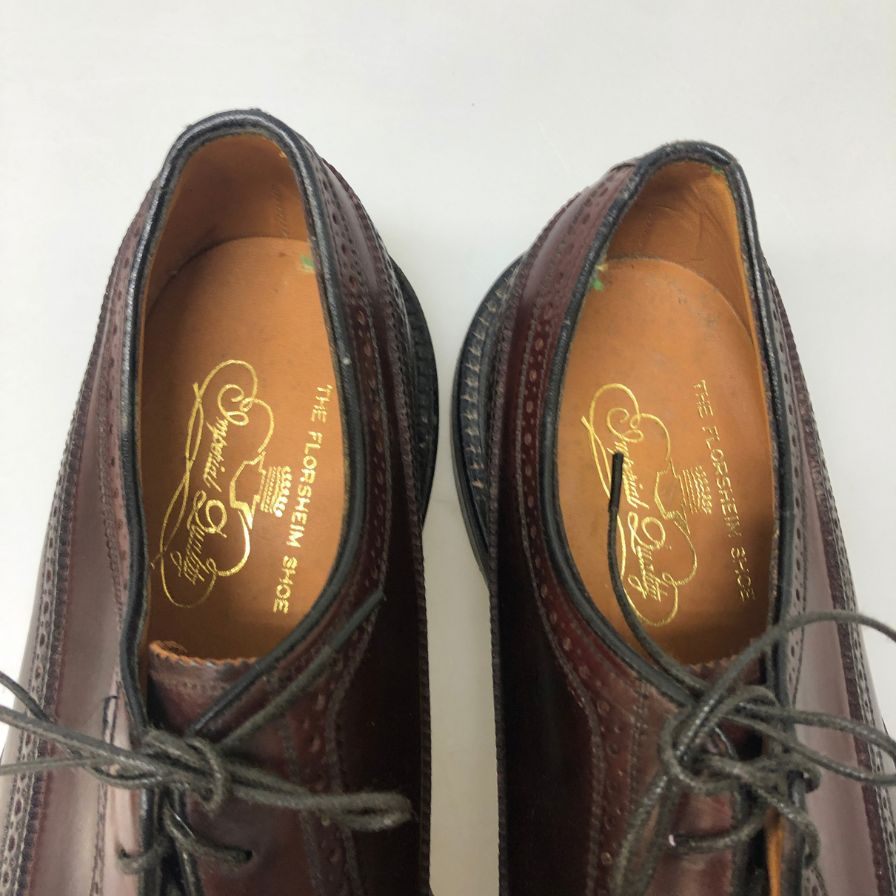 フローシャイム レザーシューズ LWB ケンム―ル インペリアル コードバン バーガンディ メンズ サイズ9.5EEE FLORSHEIM ビジネスシューズ 約27.5cm【LA】【中古】