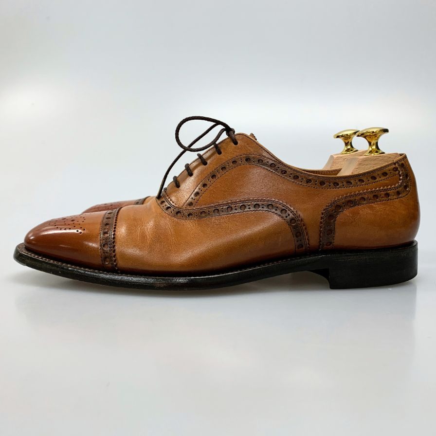 スコッチグレイン レザーシューズ 20181 セミブローグ ブラウン サイズ25  SCOTCH GRAIN ビジネスシューズ 約25.0cm【LA】【中古】