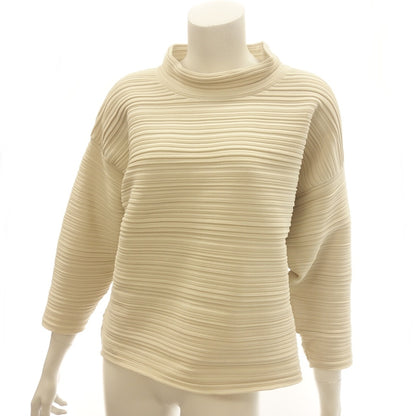 Good condition ◆ Pleats Please Issey Miyake High Neck Knit PP33KK792 Crepe Ladies Ivory Size F PLEATS PLEASE ISSEY MIYAKE CREPE KNIT [AFB41] 