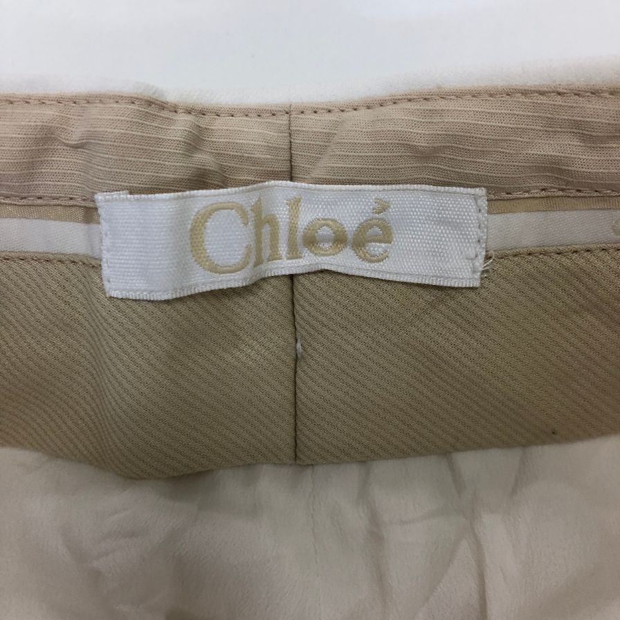 クロエ ショーツ ショート パンツ 切替 スリット ホワイト レディース サイズ34 Chloe 【AFB29】
