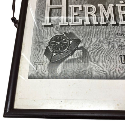 エルメス ポスター COMPAX 時計 1940年代  ヴィンテージ 額付き HERMES【AFE13】【中古】