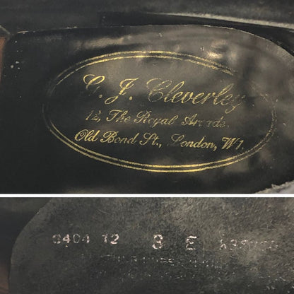 ジョージ クレバリー レザシューズ チャッカブーツ カーフ 8404-12 メンズ サイズ8E ブラック George Cleverley ブーツ 約26.5cm【LA】【中古】