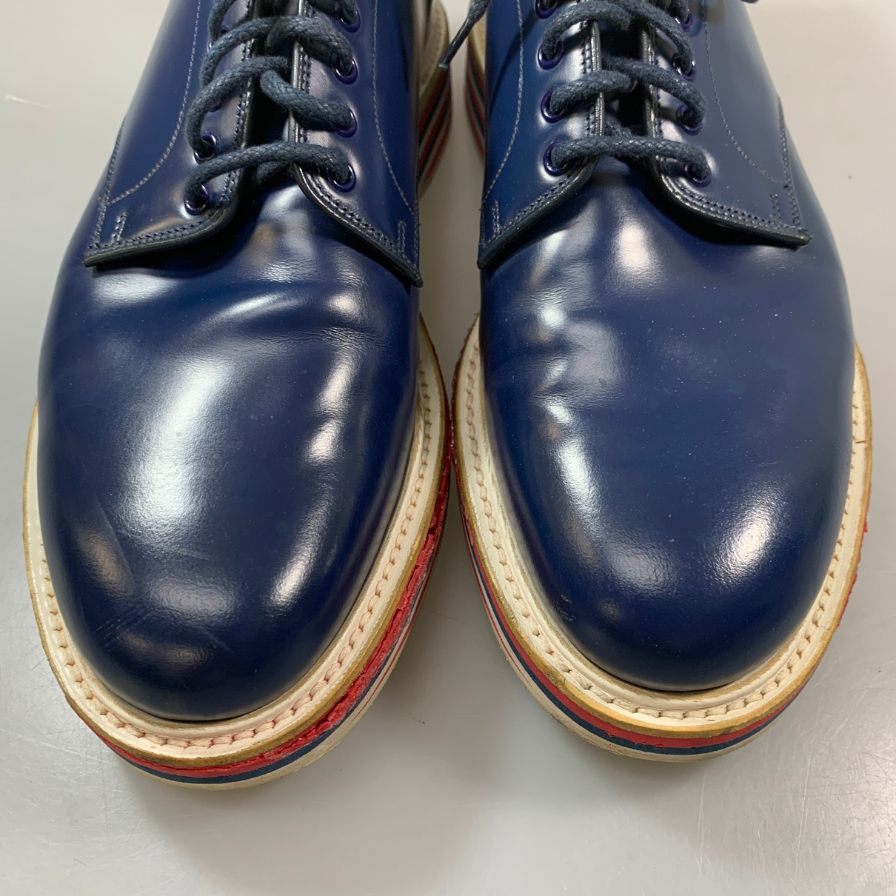 チャーチ レイトン プレーントゥ カーフ ブルー UK60F メンズ Church's 約24.5cm【PTM】