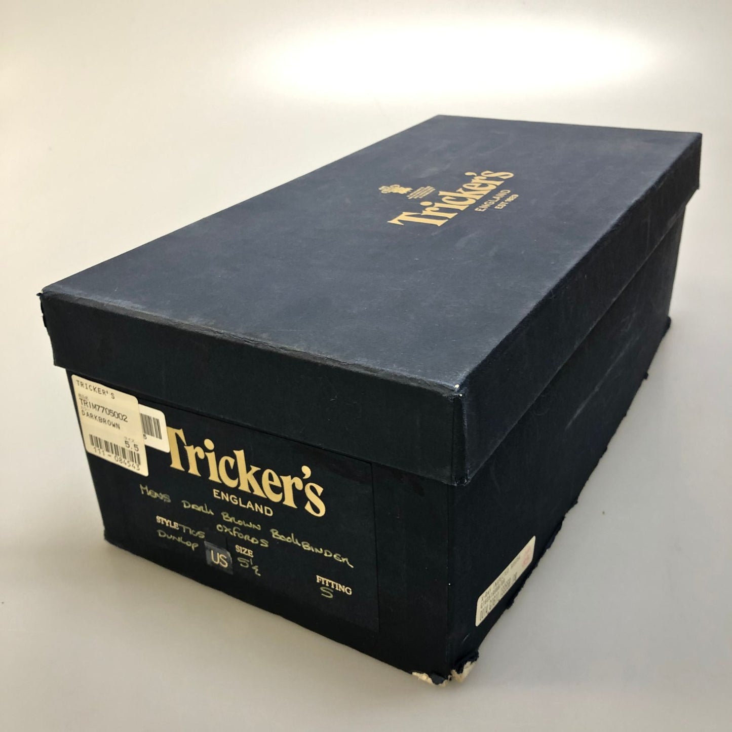 トリッカーズ ダンロップ メンズ サイズ 5ハーフ ブラック Trickers DUNLOP 約24.5cm【AFD13】