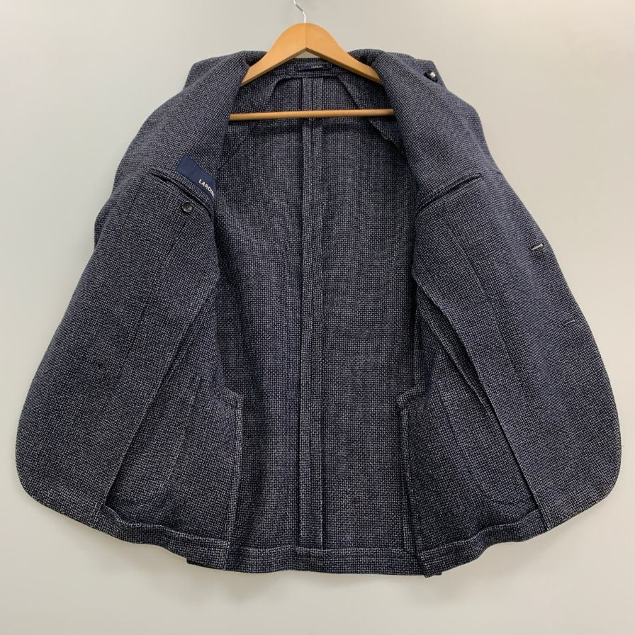 美品◆ラルディーニ ジャケット 3-B シングル ニット調 メンズ ネイビー系 サイズ 42 LARDINI 【AFA16】