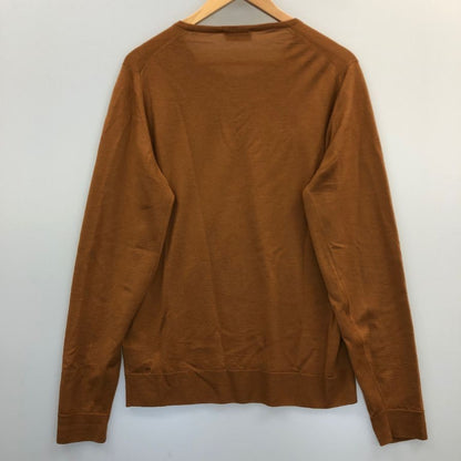 中古■ジョンスメドレー ニットセーター ウール クルーネック オレンジ メンズ サイズL JOHNSMEDLEY 【AFB2】
