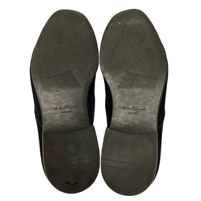 フェラガモ レザーシューズ プレーントゥ スエード ネイビー UK7.5 3E FERRAGAMO 約26.0cm【AFC32】