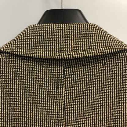 中古◆バーバリー ステンカラーコート ウール 千鳥格子 ブラウン系 メンズ サイズS BURBERRY 【AFF13】