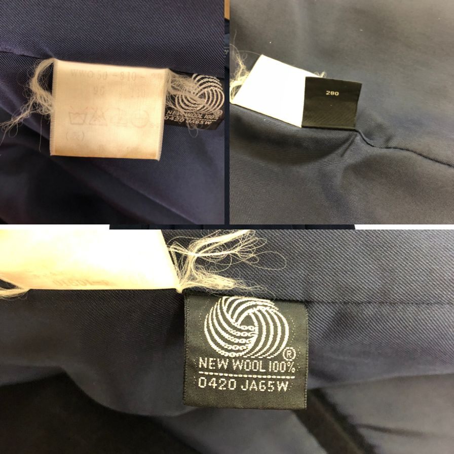 中古◆バーバリー バルカラーコート 90年代 旧タグ ウール×カシミヤ ネイビー メンズ サイズ180  Burberry 【AFF20】