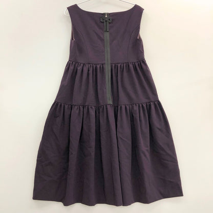美品◆フォクシーニューヨーク ワンピース レディエンパイア ノースリーブ 27879 パープル レディース サイズ40 FOXEY NEW YORK 【AFB3】